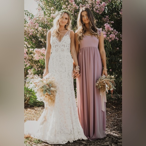 NWT Show Me Your Mumu June Maxi Bridesmaid Dress in Antique Rose Chiffon - Picture 5 of 8